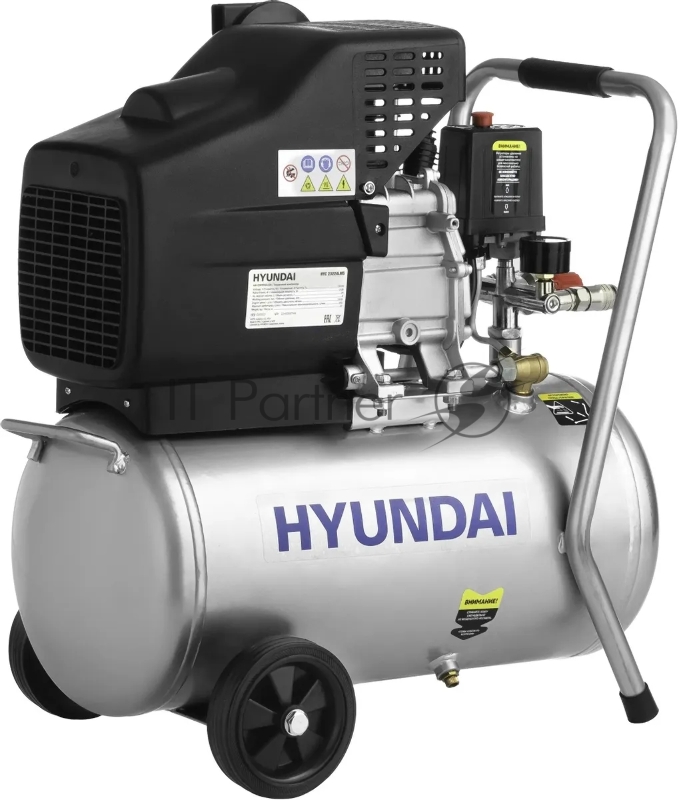 Компрессор поршневой Hyundai HYC 23224LMS масляный 130л/мин 24л 1500Вт серебристый/черный