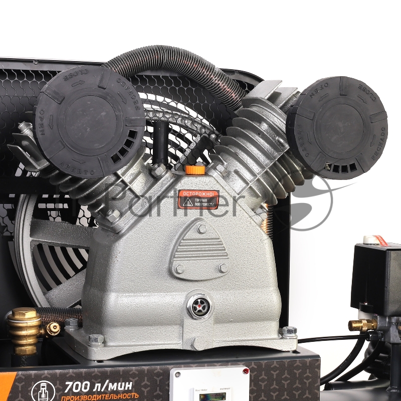 Компрессор PATRIOT KRX 700 L200 D, поршневой, ременной, масляный, 700 л/мин, 200 л, 10 бар, 4 кВт, 400 В