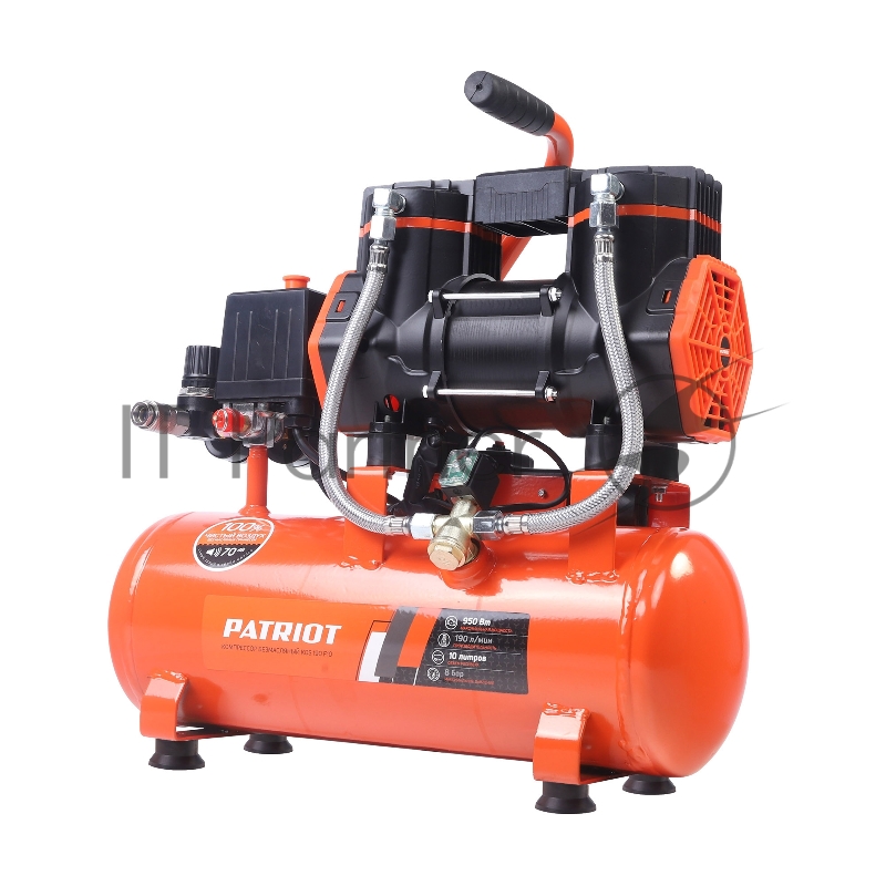 Компрессор Patriot поршневой безмасляный KDS 190 F10 (190 л/мин, 0,95 кВт, 8 бар, 10 л, 2800 об/мин, быстросъем 1/4)