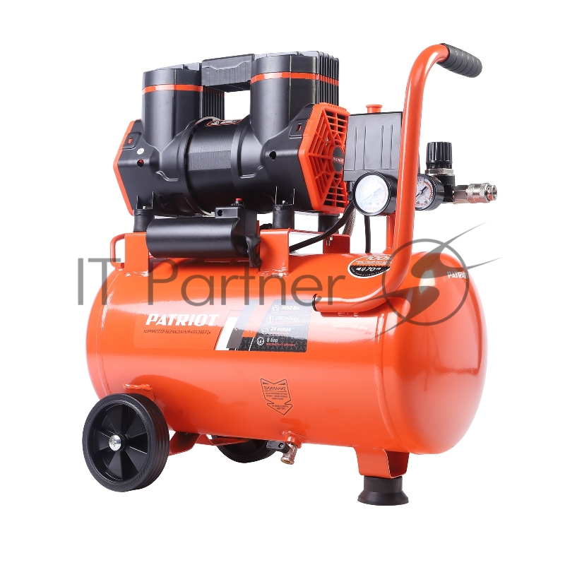 Компрессор Patriot поршневой безмасляный KDS 280 F24 (280 л/мин, 1,45 кВт, 8 бар, 24 л, 2800 об/мин, быстросъем + елочка 1/4)