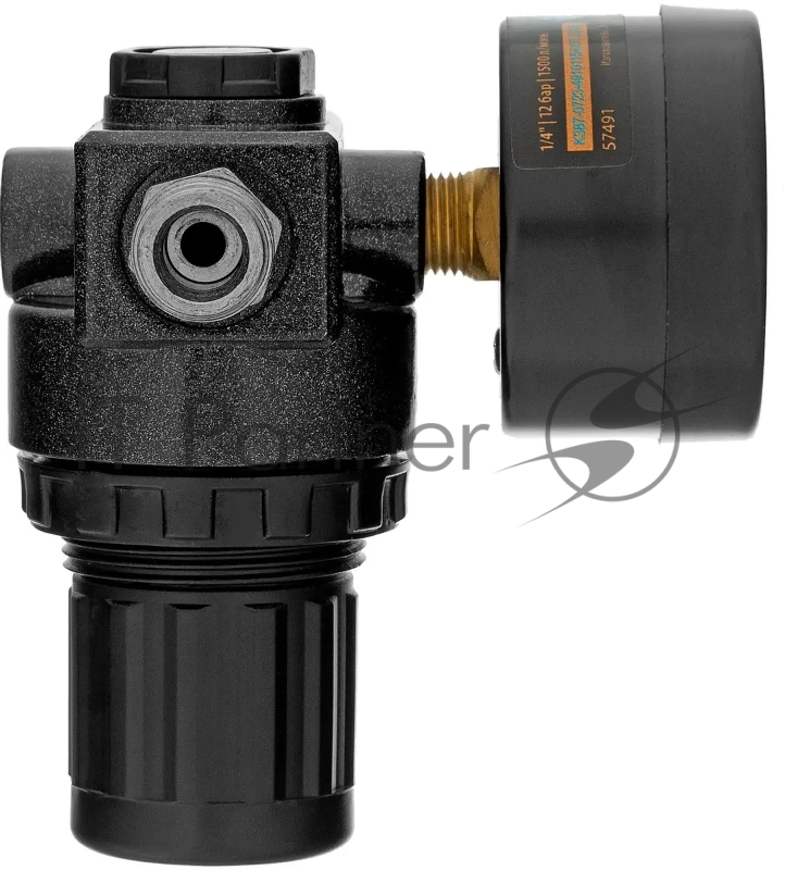 Регулятор давления с манометром Denzel R1500, 12 бар, 1/4