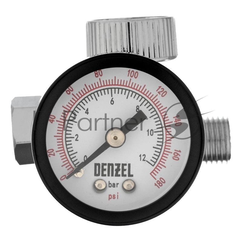 Регулятор давления с манометром для краскораспылителя K1500, 12 бар, 1/4 Denzel