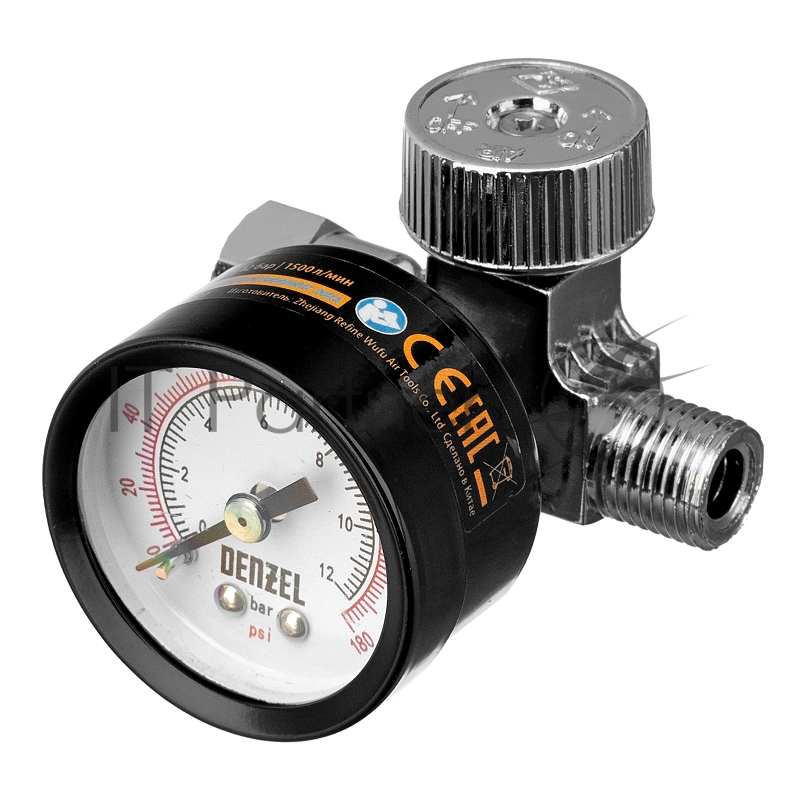 Регулятор давления с манометром для краскораспылителя K1500, 12 бар, 1/4 Denzel