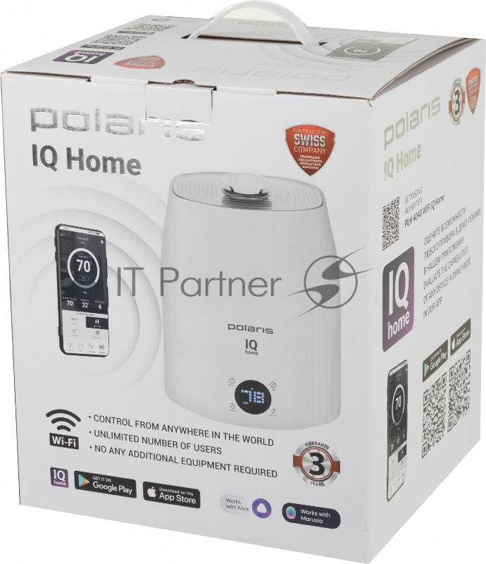Увлажнитель воздуха Polaris PUH 4040 WIFI IQ Home 30Вт (ультразвуковой) белый