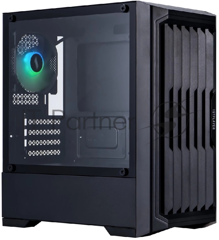 Корпус 1STPLAYER BULLET HUNTER H2 ARGB Black / mATX / 4x120mm ARGB fans / H2-BK-4F7