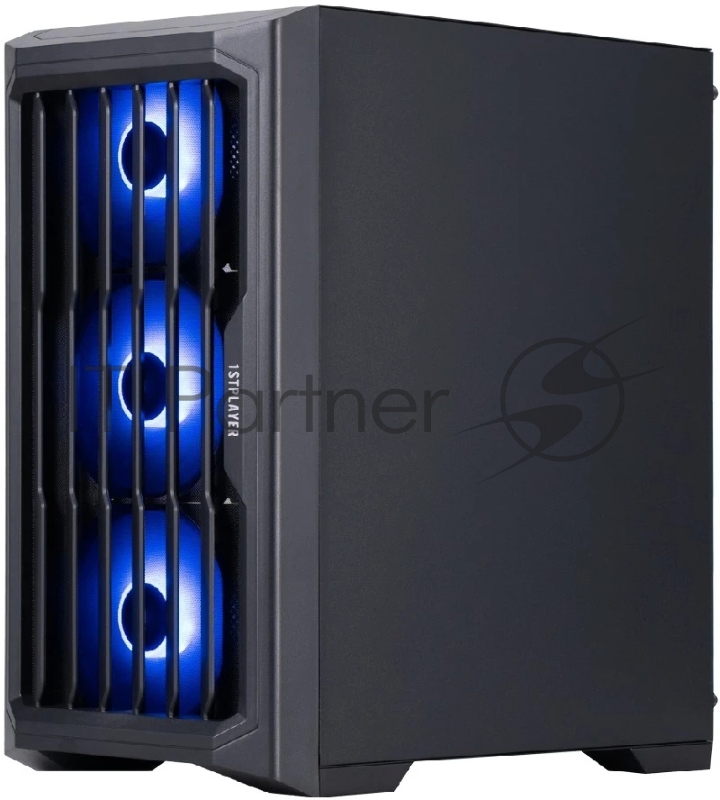 Корпус 1STPLAYER BULLET HUNTER H2 ARGB Black / mATX / 4x120mm ARGB fans / H2-BK-4F7