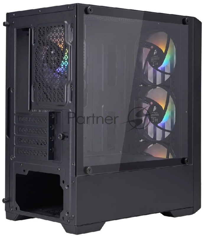 Корпус 1STPLAYER BULLET HUNTER H2 Black / mATX / 4x120mm FRGB fans / H2-BK-4F1
