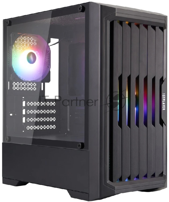Корпус 1STPLAYER BULLET HUNTER H2 Black / mATX / 4x120mm FRGB fans / H2-BK-4F1