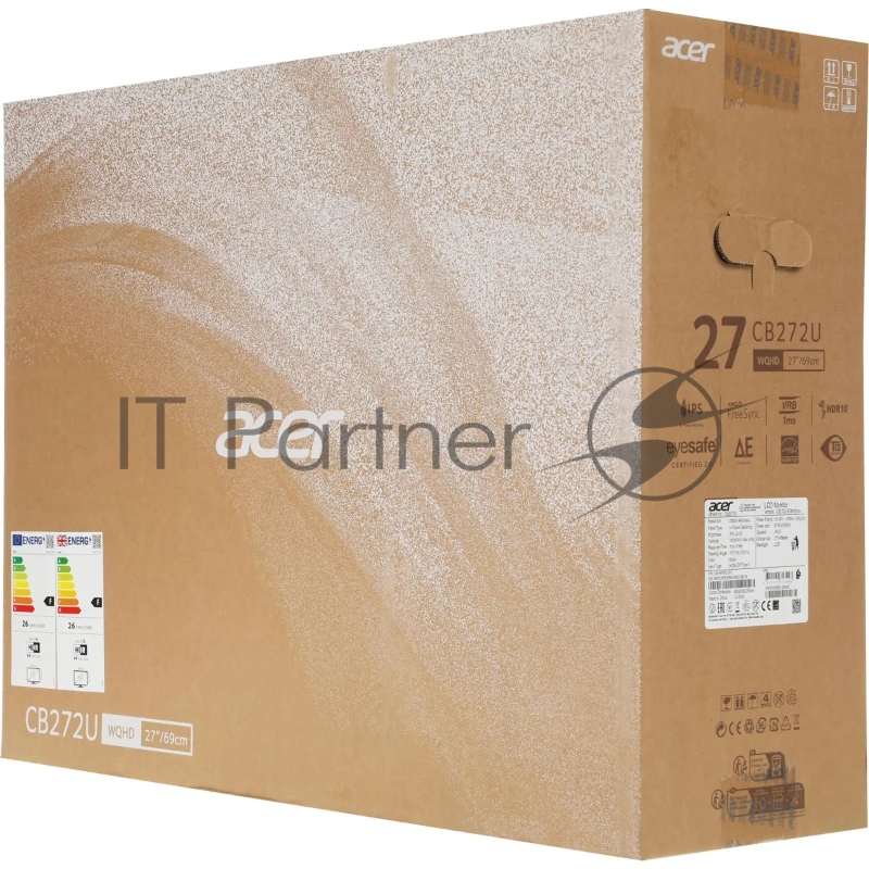 Монитор Acer CB272UE3bmiprux 27, 16:9, IPS, QHD, 1/4ms, 350cd, 100Hz, HDMI, DP, USB-C, SPK, HAS