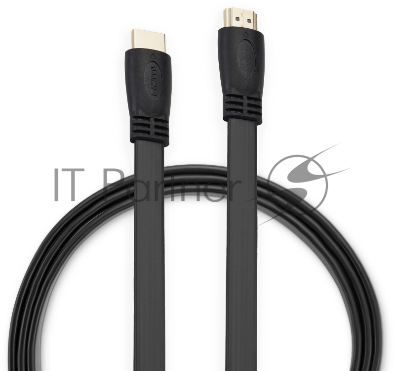 Кабель аудио-видео Buro BU-HDMI-FLAT-v1.4-1.5m HDMI (m)/HDMI (m) 1.5м. позолоч.конт. черный