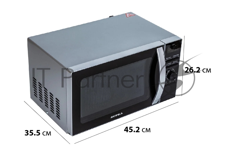 Микроволновая печь SUPRA 20TSG55 серебристый, 20 л, 700 Вт, переключатели - поворотный механизм/кнопки