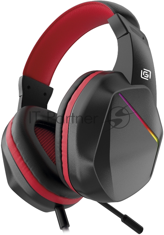 Наушники с микрофоном Оклик HS-L335G черный 2.2м мониторные USB оголовье (1972582)