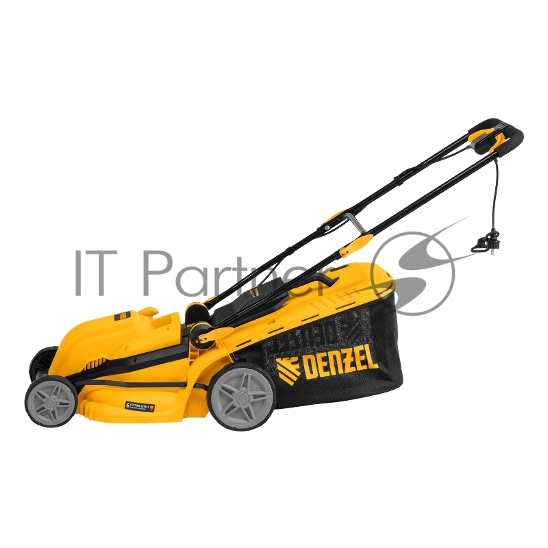 Газонокосилка электрическая GMC-1800, шир. 38см, 1800 Вт, 6 уров., травосб. 35 л Denzel