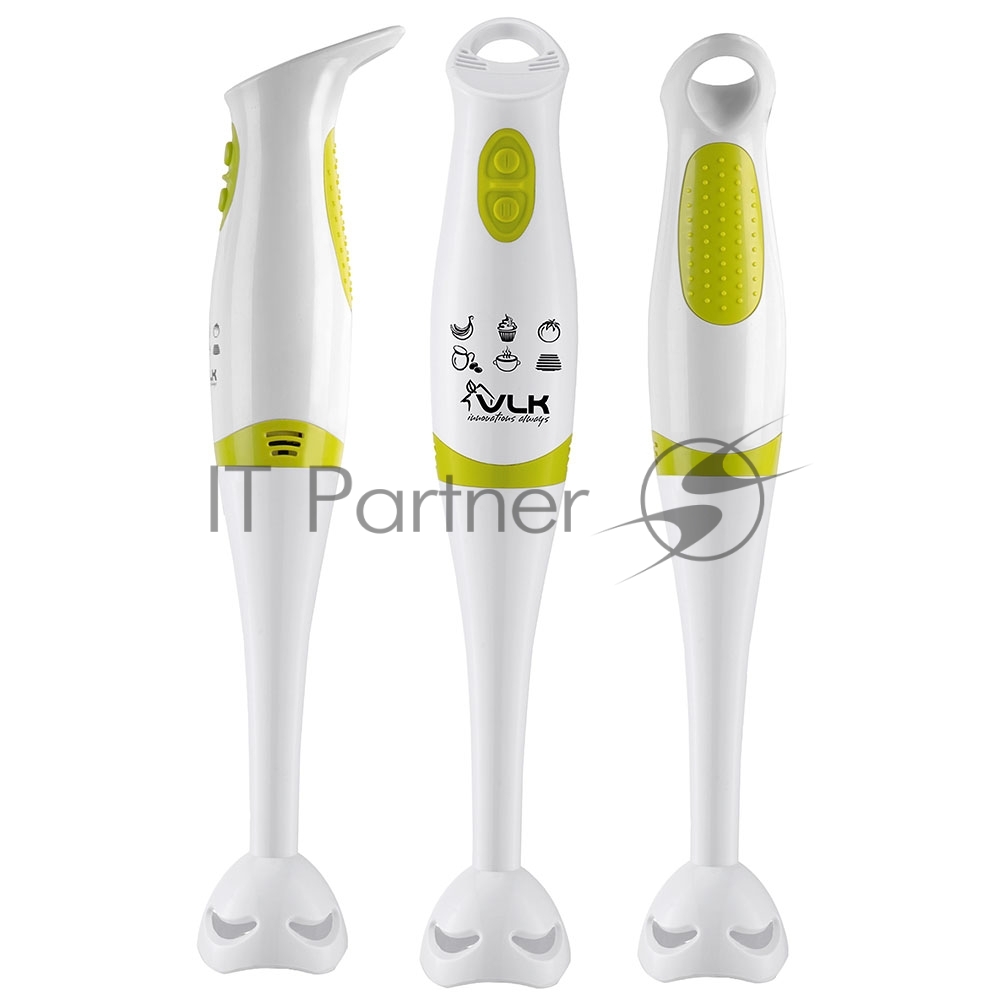 Блендер погружной VLK Profi 100, мощность 400Вт, цвет белый/зеленый, 2 режима работы, нож из нерж. стали