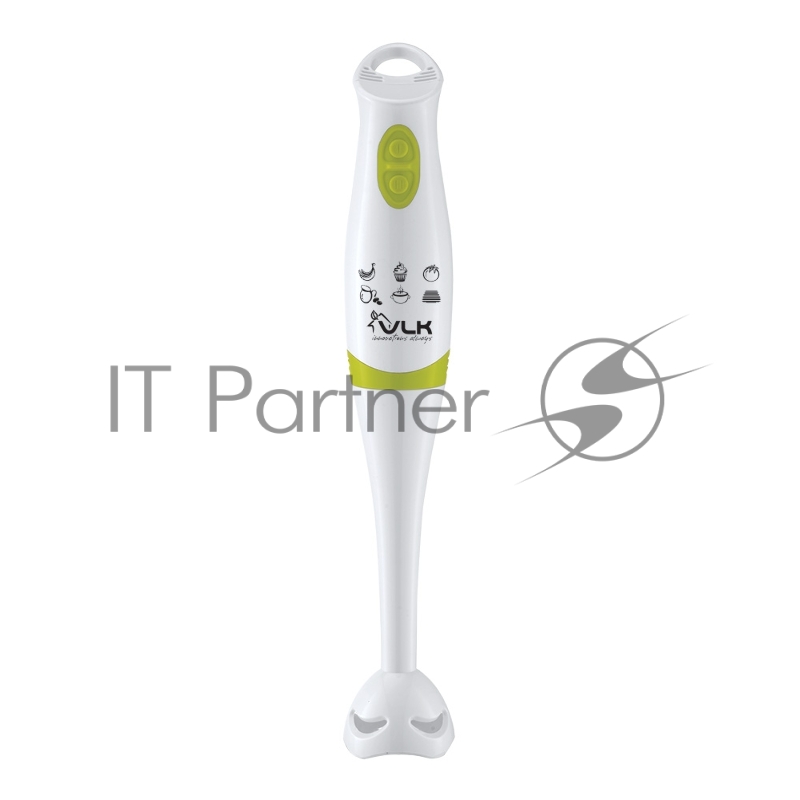 Блендер погружной VLK Profi 100, мощность 400Вт, цвет белый/зеленый, 2 режима работы, нож из нерж. стали