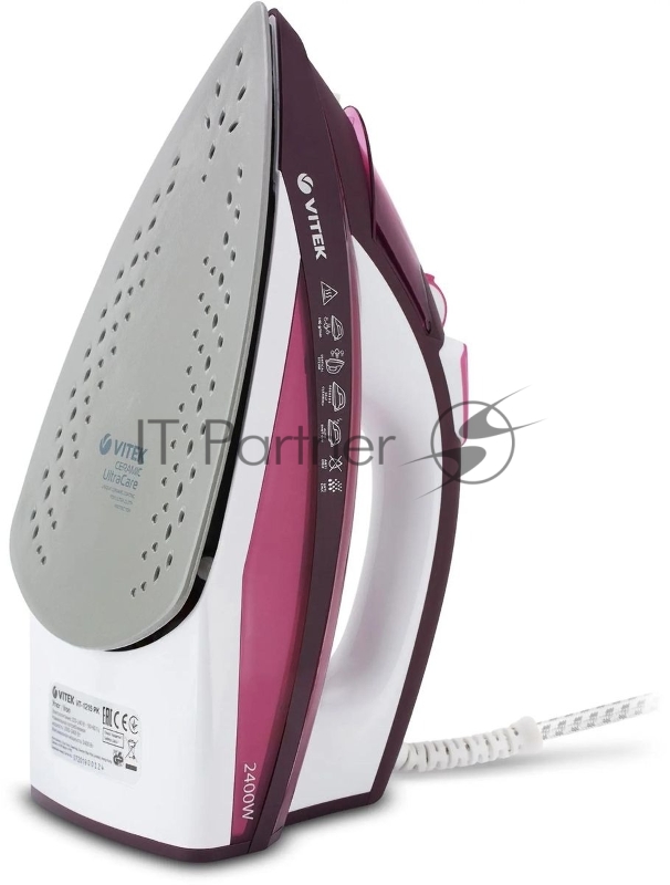 Утюг Vitek Luxure 1215-VT-03 2400Вт бордовый/белый
