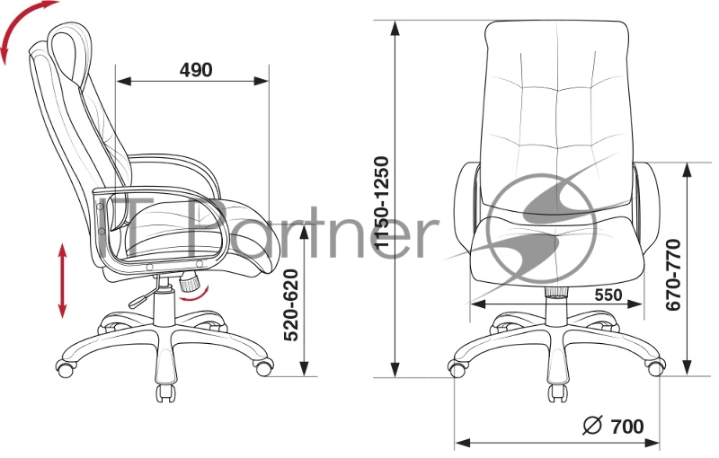 Кресло руководителя Бюрократ CH-824/LT-28 серый