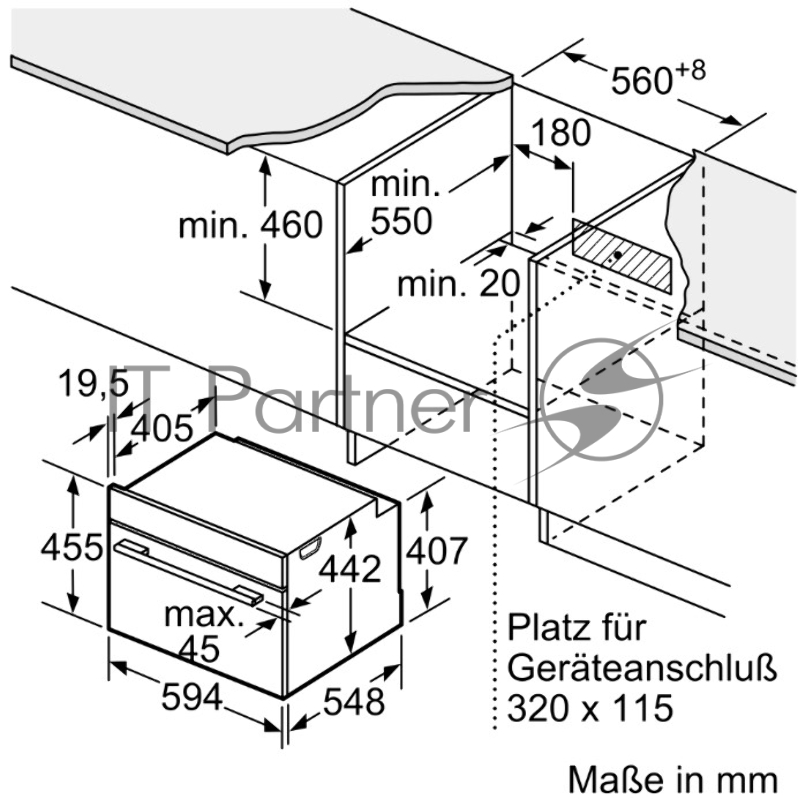 Встраиваемый духовой шкаф Bosch CMG978NB1 Accent line с микроволновой печью и 22 типами нагрева, 45.5x59.5x54.8 см, 45л, дисплей,инвертор,SoftClose и SoftOpen, Bosch Assist, черный. Телескопические направляющие 1 уровень,пиролитическая очистка,многот