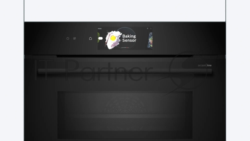 Встраиваемый духовой шкаф Bosch CMG978NB1 Accent line с микроволновой печью и 22 типами нагрева, 45.5x59.5x54.8 см, 45л, дисплей,инвертор,SoftClose и SoftOpen, Bosch Assist, черный. Телескопические направляющие 1 уровень,пиролитическая очистка,многот