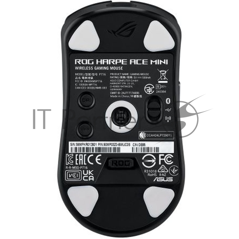 Мышь беспроводная ASUS ROG Harpe Ace Mini черный, 42000 dpi, радиоканал, Bluetooth, USB, кнопки - 5