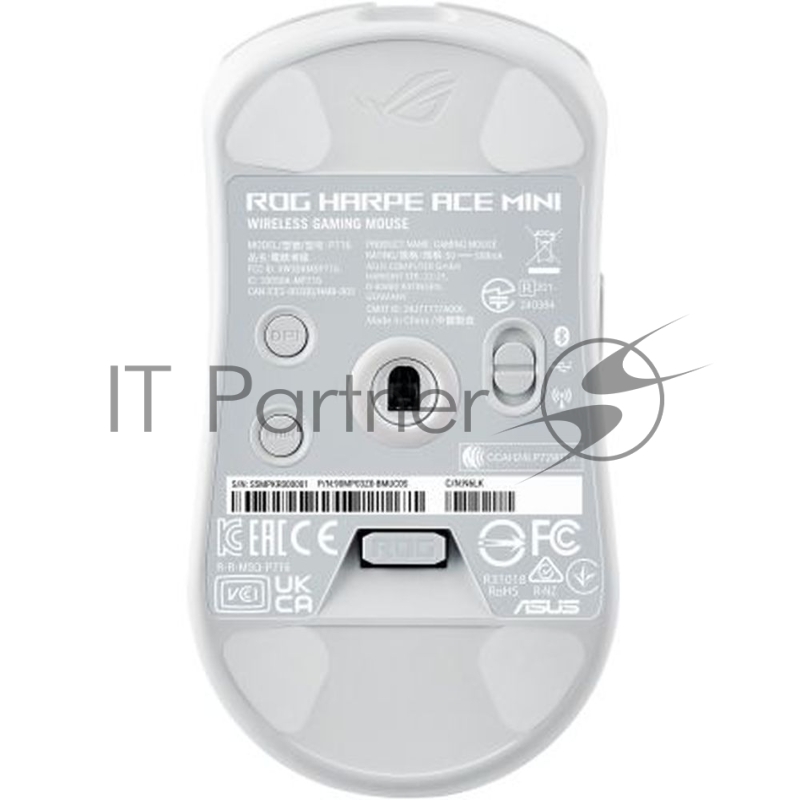 Мышь беспроводная ASUS ROG Harpe Ace Mini белый, 42000 dpi, радиоканал, Bluetooth, USB, кнопки - 5