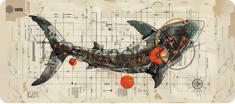 Коврик для мыши Cactus Shark 900x400x4мм (CS-MP-COR03XXL)