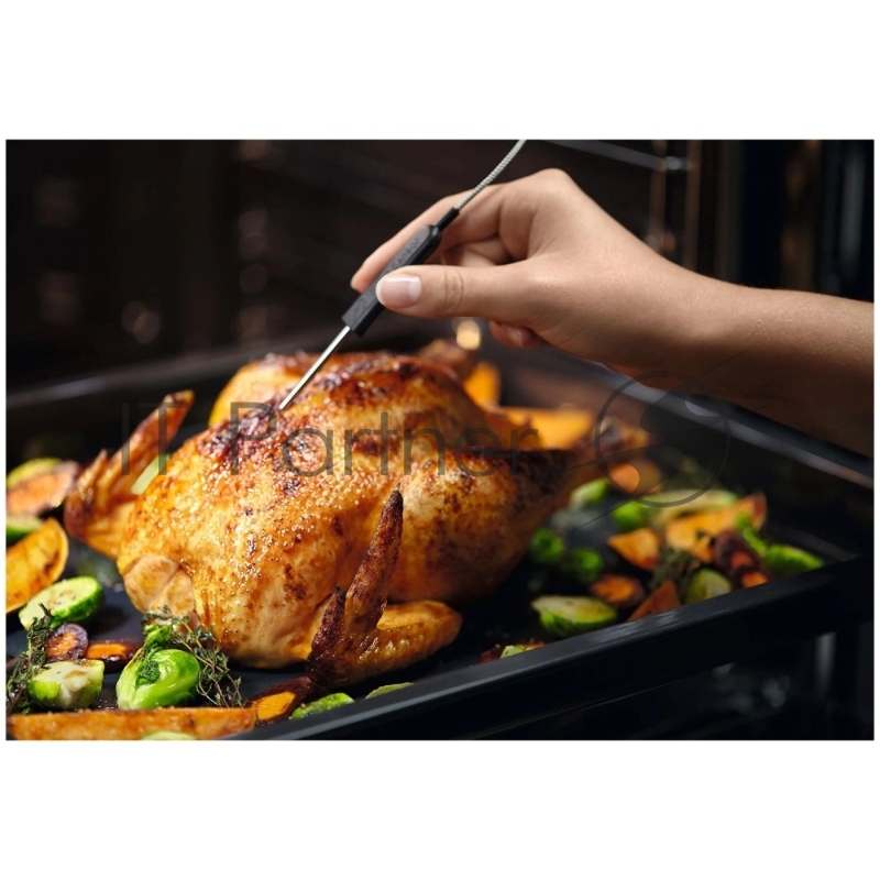 Встраиваемый духовой шкаф с паром Electrolux EOD5F71Z 60 см, каталитическая очистка, 72 л, 8 режимов, черный цвет,направляющие проволочные + телескопические (1 уровень)