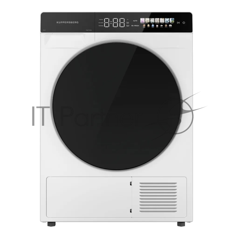 Сушильная машина KUPPERSBERG DM 591 W, High-Tech, загрузка 10 кг, 16 программ, тепловой насос, отсрочка старта, реверс барабана, ультрафиолет, сенсорное управление, блокировка от детей, энергоэффективность А+, цвет белый