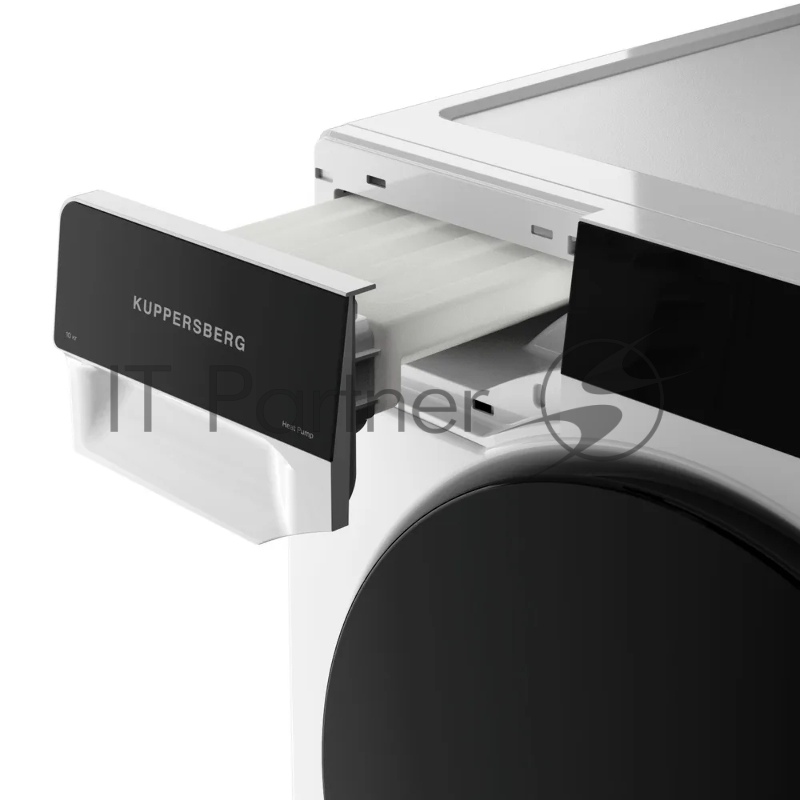 Сушильная машина KUPPERSBERG DM 591 W, High-Tech, загрузка 10 кг, 16 программ, тепловой насос, отсрочка старта, реверс барабана, ультрафиолет, сенсорное управление, блокировка от детей, энергоэффективность А+, цвет белый