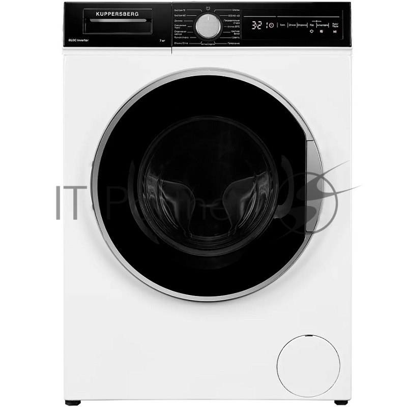 Отдельностоящая стиральная машина Kuppersberg WM 490 W глубина 53 см, загрузка белья 7 кг, Электронное управление / LED дисплей, Отжим 1200 об/мин, Диаметр люка 485, Диаметр загрузочного люка 310 мм, 15 программ, Отложенный старт, Блокировка от детей