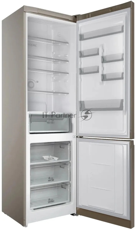 Холодильник HOTPOINT HT 6200 BZ бронзовый двухкамерный 240/83л морозилка снизу, No Frost