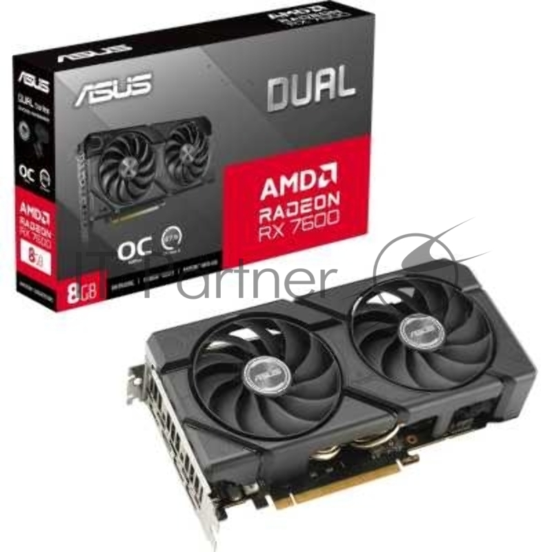 Видеокарта Asus PCI-E DUAL-RX7600-O8G-EVO AMD Radeon RX 7600 8Gb 128bit GDDR6 2280/18000 HDMIx1 DPx3 HDCP Ret