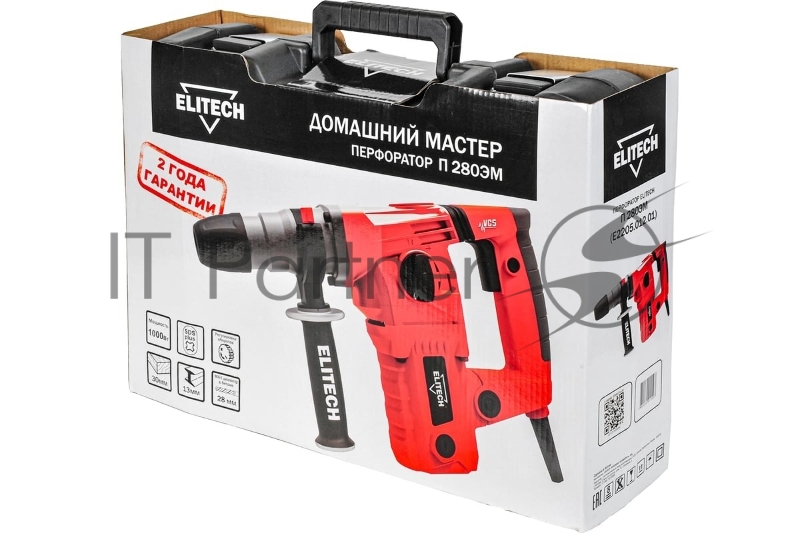 Перфоратор Elitech П 280ЭМ патрон:SDS-plus уд.:4Дж 1000Вт (кейс в комплекте)