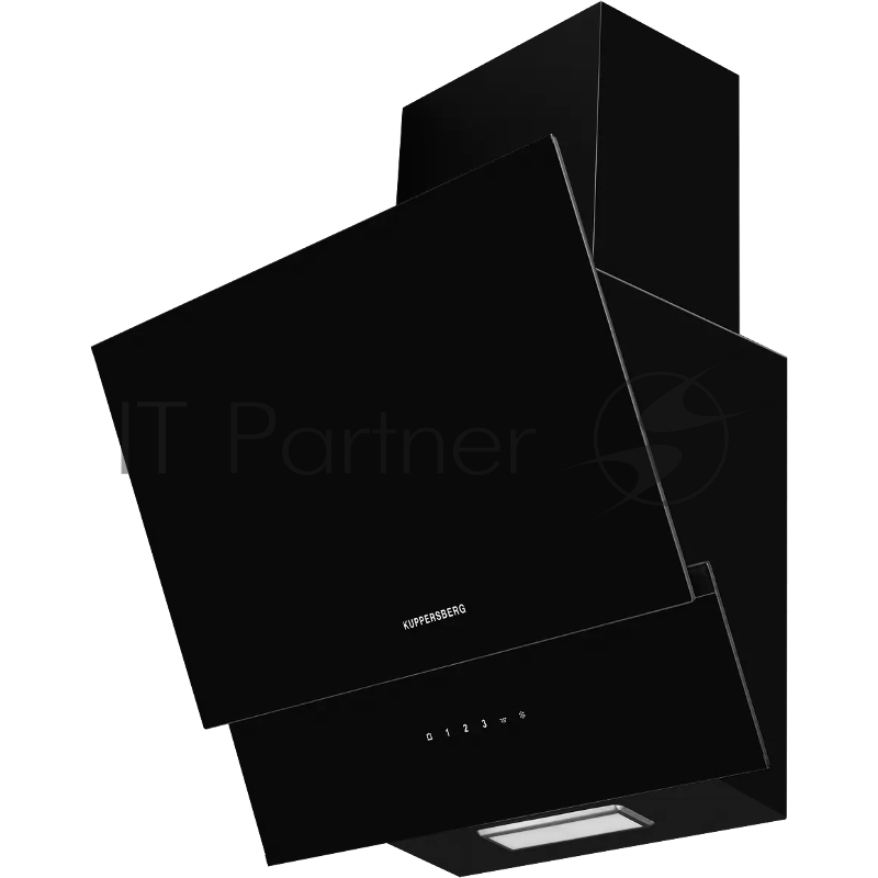 Вытяжка Kuppersberg F 601 BL ширина 60 см, отвод/рециркуляция, 600 м3/час, сенсорное управление, 3 скоростей, светодиодное освещение 1*2 Вт, металлический жироулавливающий фильтр, угольный фильтр KF-ES (опция), 46 дБ, , цвет: черный / короб чёрная