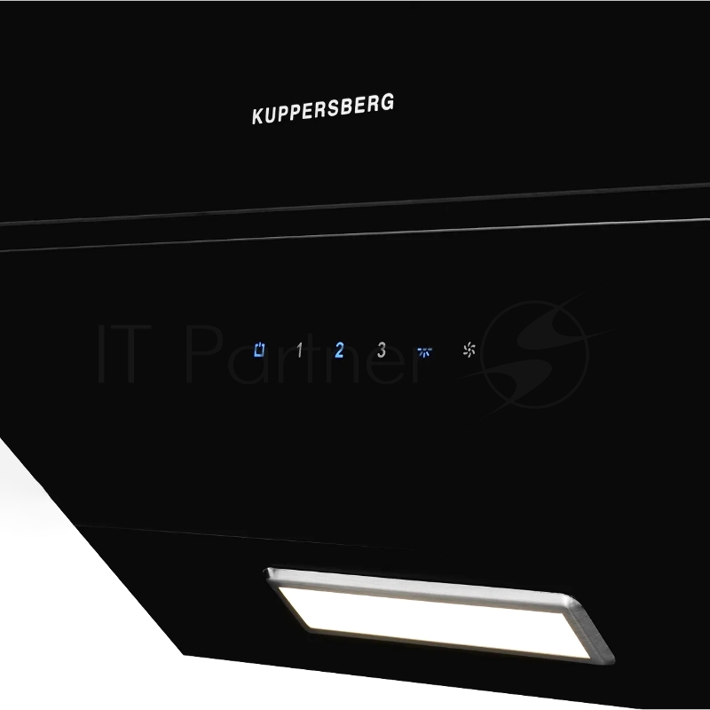 Вытяжка Kuppersberg F 601 BL ширина 60 см, отвод/рециркуляция, 600 м3/час, сенсорное управление, 3 скоростей, светодиодное освещение 1*2 Вт, металлический жироулавливающий фильтр, угольный фильтр KF-ES (опция), 46 дБ, , цвет: черный / короб чёрная