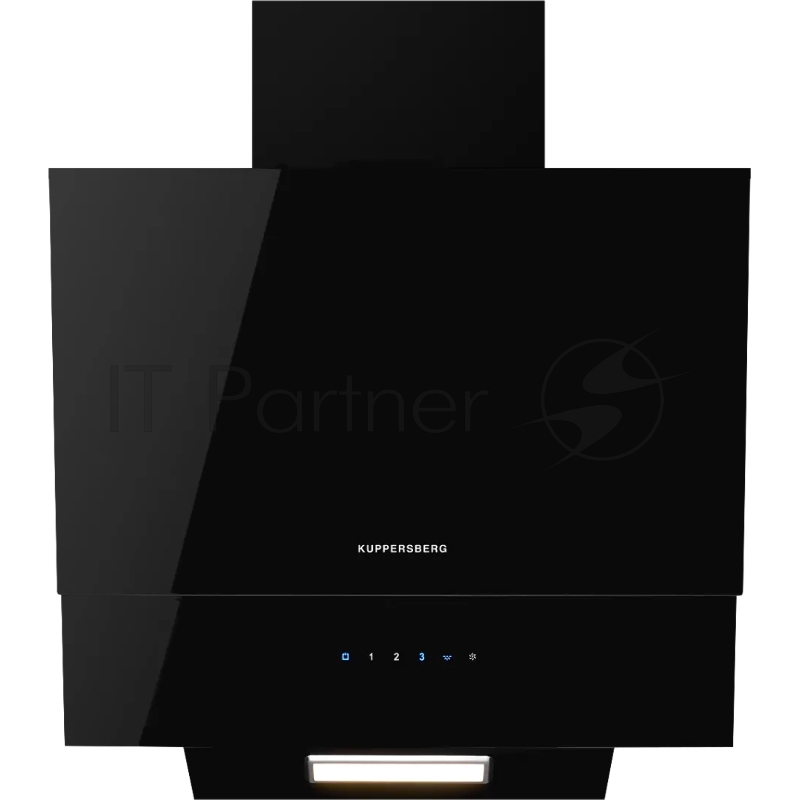 Вытяжка Kuppersberg F 601 BL ширина 60 см, отвод/рециркуляция, 600 м3/час, сенсорное управление, 3 скоростей, светодиодное освещение 1*2 Вт, металлический жироулавливающий фильтр, угольный фильтр KF-ES (опция), 46 дБ, , цвет: черный / короб чёрная