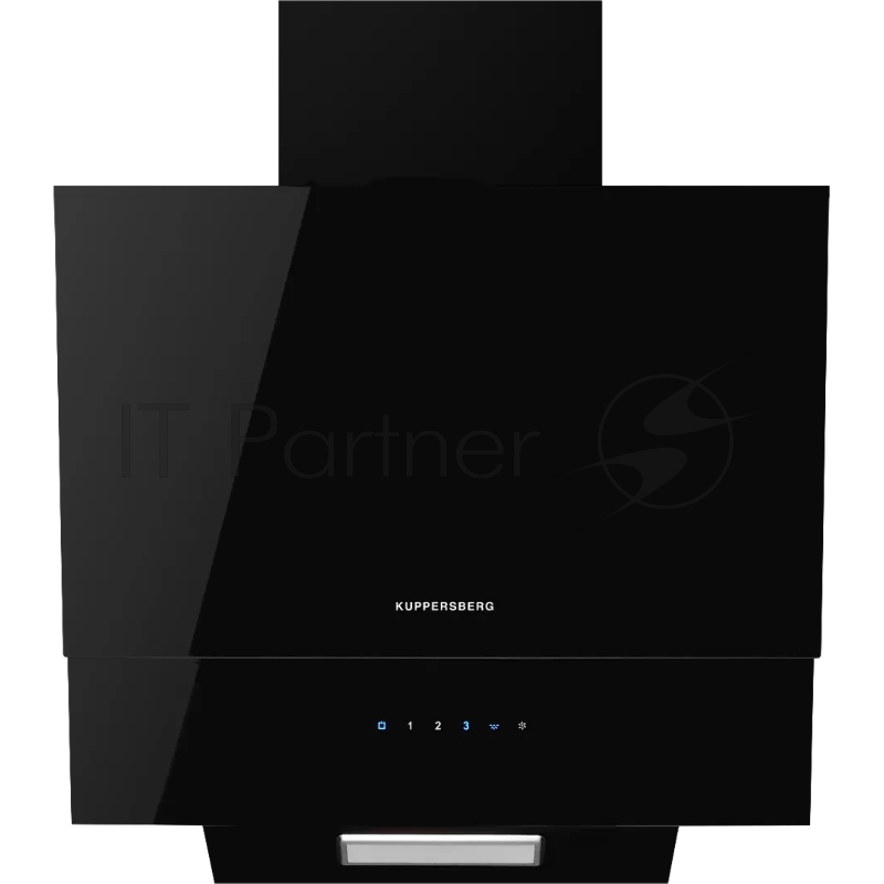 Вытяжка Kuppersberg F 601 BL ширина 60 см, отвод/рециркуляция, 600 м3/час, сенсорное управление, 3 скоростей, светодиодное освещение 1*2 Вт, металлический жироулавливающий фильтр, угольный фильтр KF-ES (опция), 46 дБ, , цвет: черный / короб чёрная
