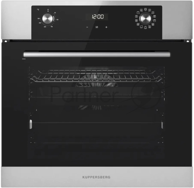 Встраиваемый духовой шкаф KUPPERSBERG HO 678 BX High-Tech, объем 70 л, 13 режимов, электронное управление (утапливаемые переключатели, аналоговый дисплей), телескопические направляющие на одном уровне, Soft close, максимальная температура 300 градусо