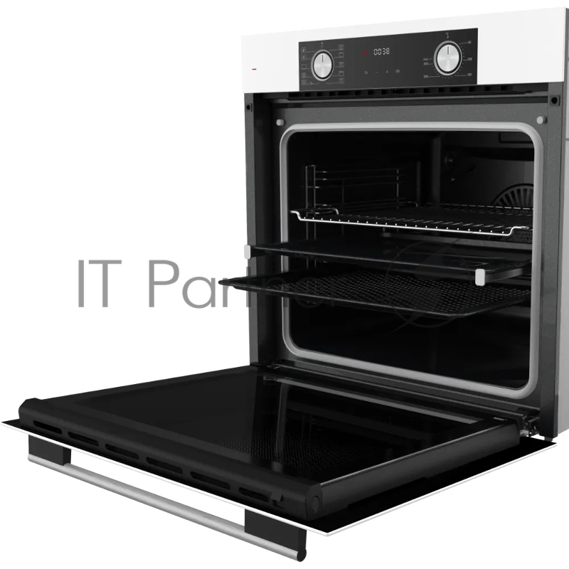 Встраиваемый духовой шкаф Kuppersberg HF 610 W 60 см, 80 л, 10 режимов, эмаль легкой очистки, поворотные переключатели, телескопические направляющие на 1 уровне, белый цвет