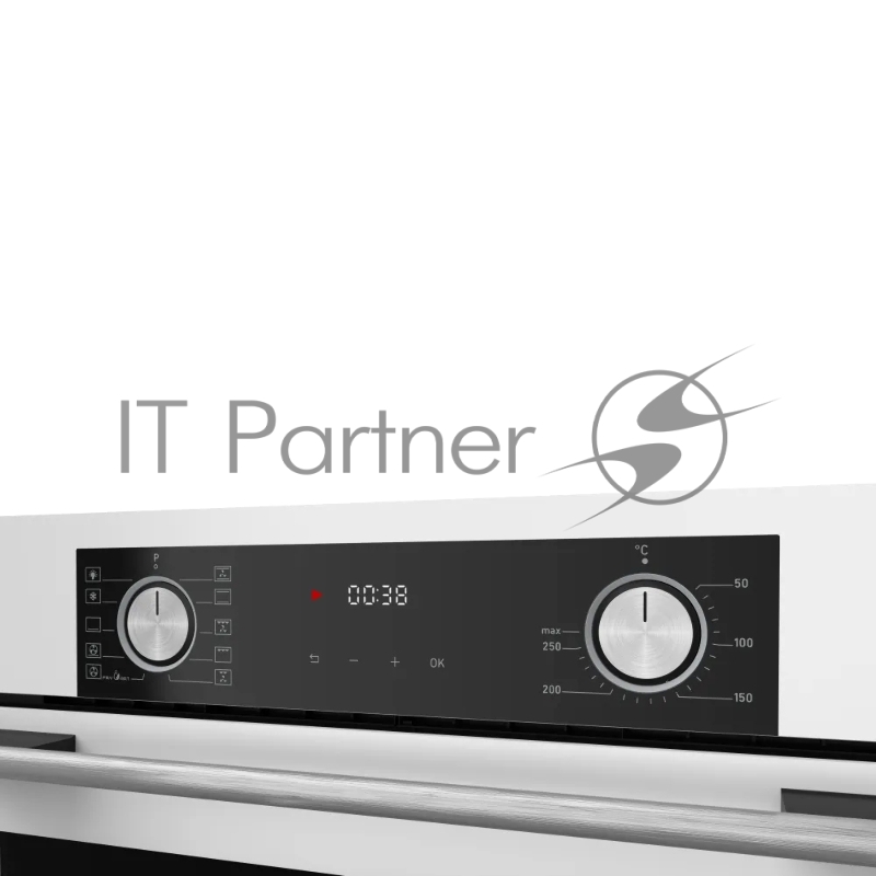 Встраиваемый духовой шкаф Kuppersberg HF 610 W 60 см, 80 л, 10 режимов, эмаль легкой очистки, поворотные переключатели, телескопические направляющие на 1 уровне, белый цвет