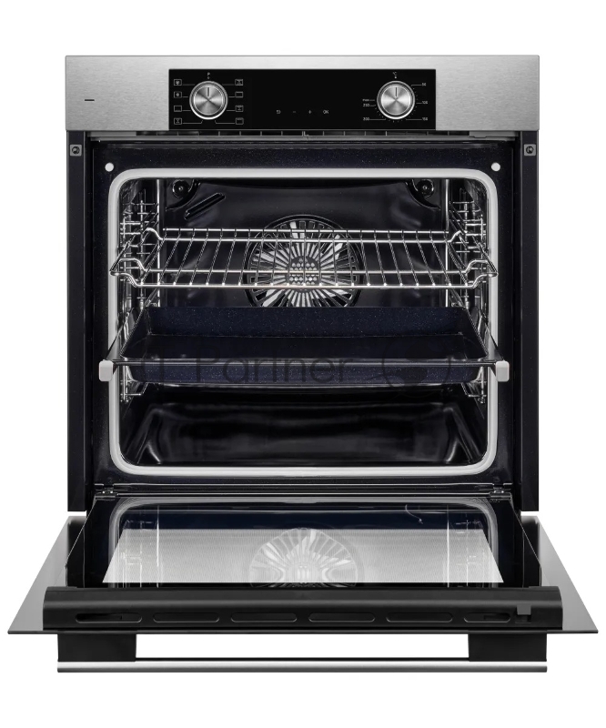 Встраиваемый духовой шкаф Kuppersberg HF 608 BX 80 л, High-Tech, 6 режимов, паровая очистка, черный, нерж. сталь