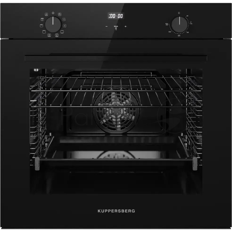 Встраиваемый духовой шкаф KUPPERSBERG HF 630 B, High-Tech, 78 л, 10 режимов, дисплей, таймер, гриль, комбинированное управление, телескопические направляющие (1 уровень), гидролизная очистка, макс. температура 320 градусов, цвет черный