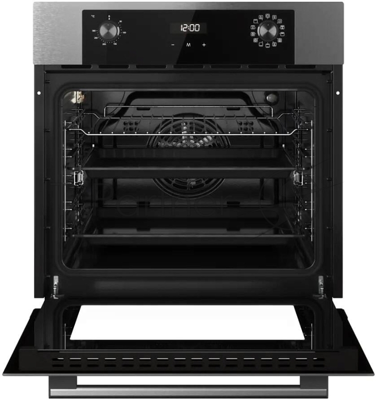 Встраиваемый духовой шкаф KUPPERSBERG HO 677 BX, High-Tech, объем 70 л, 13 режимов, электронное управление (утапливаемые переключатели, аналоговый дисплей), телескопические направляющие на одном уровне, максимальная температура 300 градусов, 2 стекла