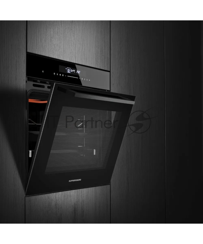 Встраиваемый духовой шкаф KUPPERSBERG HT 613 Black, High-Tech, объем 72 л, 12 режимов работы, быстрый нагрев, телескопические направляющие, доводчик двери, таймер, термощуп, 3 стекла в дверце, сенсорное управление, блокировка от детей, энергоэффектив