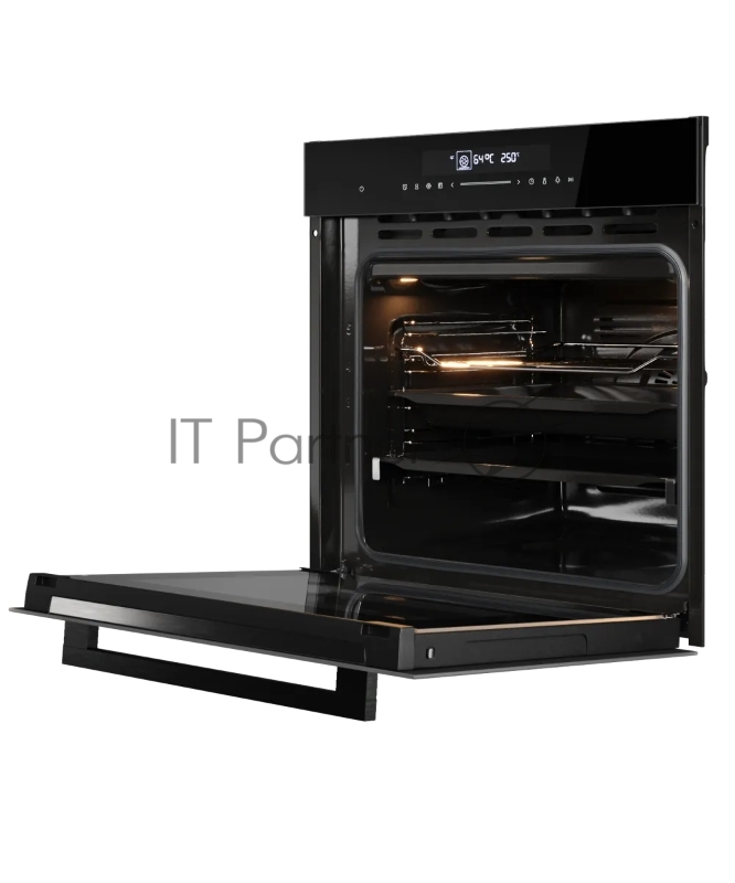 Встраиваемый духовой шкаф KUPPERSBERG HT 613 Black, High-Tech, объем 72 л, 12 режимов работы, быстрый нагрев, телескопические направляющие, доводчик двери, таймер, термощуп, 3 стекла в дверце, сенсорное управление, блокировка от детей, энергоэффектив