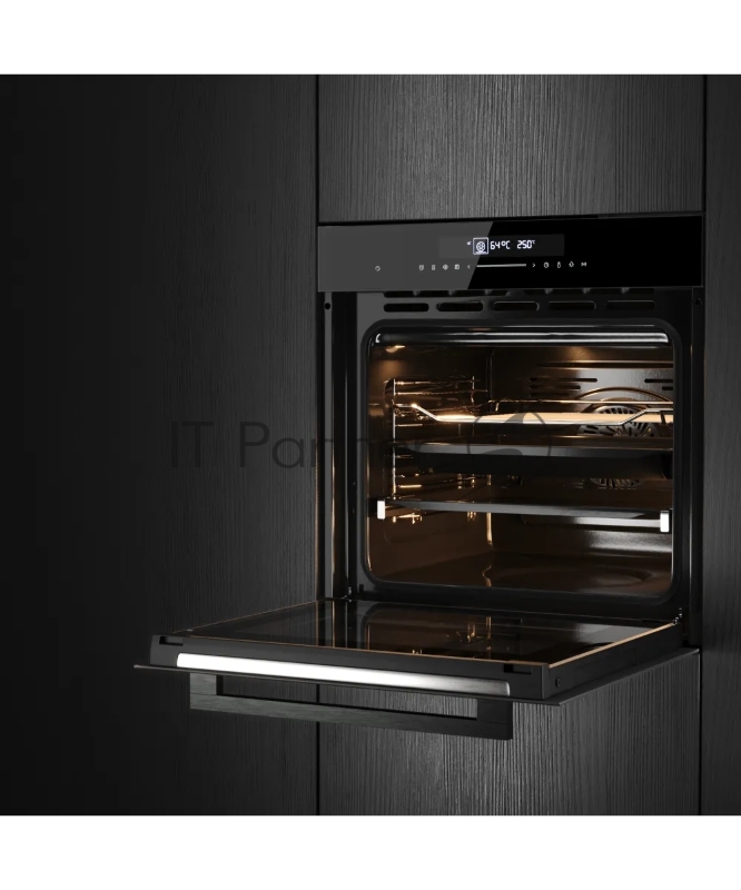 Встраиваемый духовой шкаф KUPPERSBERG HT 613 Black, High-Tech, объем 72 л, 12 режимов работы, быстрый нагрев, телескопические направляющие, доводчик двери, таймер, термощуп, 3 стекла в дверце, сенсорное управление, блокировка от детей, энергоэффектив