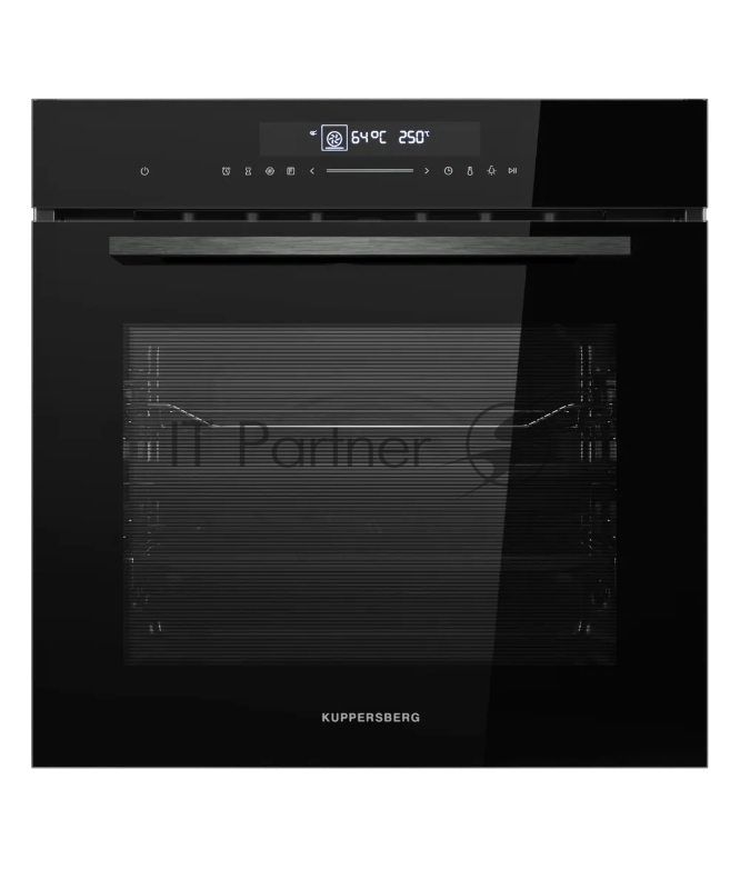 Встраиваемый духовой шкаф KUPPERSBERG HT 613 Black, High-Tech, объем 72 л, 12 режимов работы, быстрый нагрев, телескопические направляющие, доводчик двери, таймер, термощуп, 3 стекла в дверце, сенсорное управление, блокировка от детей, энергоэффектив