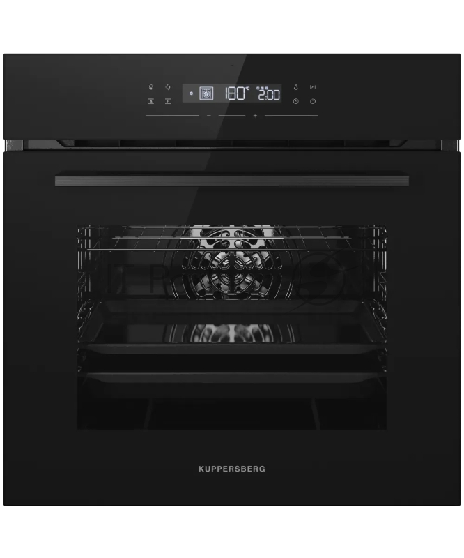 Встраиваемый духовой шкаф KUPPERSBERG HO 615 B, High-Tech, объем 73 л, 10 режимов, сенсорное управление, дисплей, таймер, 6 авто программ, гидролизная очистка, телескопические направляющие на одном уровне, поддержание температуры, блокировка от детей