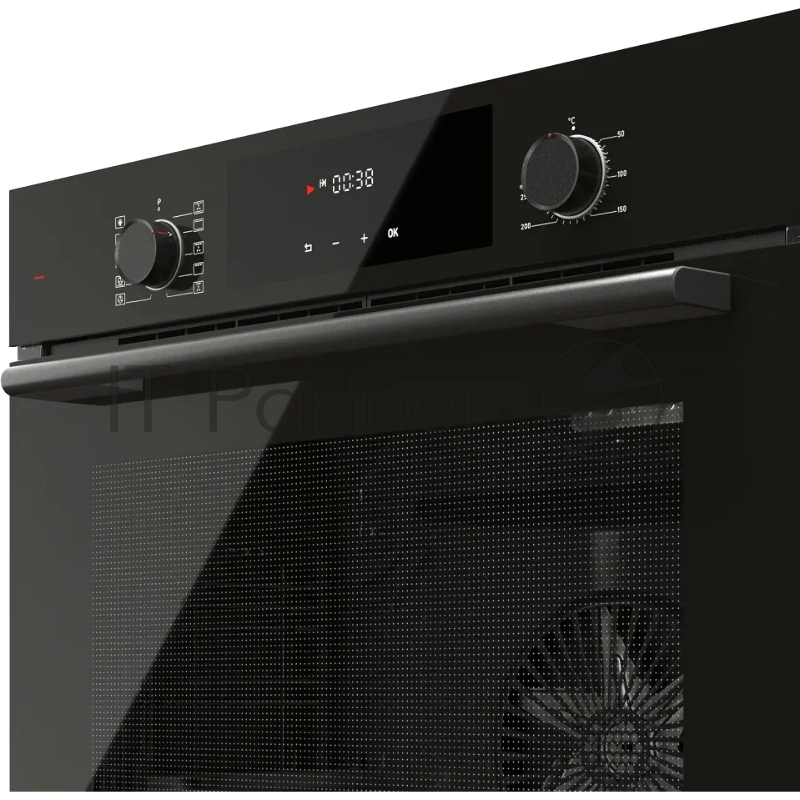 Встраиваемый духовой шкаф KUPPERSBERG HF 609 B, High-Tech, объем 80 л, 10 режимов работы, телескопические направляющие, цифровой таймер, 2 стекла в дверце, утапливаемые переключатели, энергоэффективность А, цвет черный