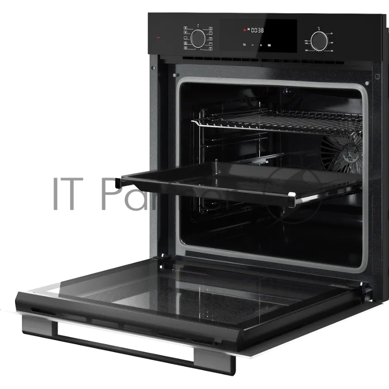 Встраиваемый духовой шкаф KUPPERSBERG HF 609 B, High-Tech, объем 80 л, 10 режимов работы, телескопические направляющие, цифровой таймер, 2 стекла в дверце, утапливаемые переключатели, энергоэффективность А, цвет черный